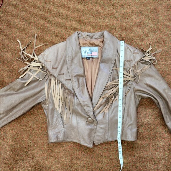 Vintage American Leather Genuine Leather Fringed Cropped Jacket - Picture 13 of 13